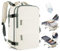 SZLX Vacuum Backpack Carry-on Luggage Women, Airbag Backpack with Vacuum System for Travel, Ryanair Travel Ruscksack Cabin Size with Pump Waterproof Men's Vacuum Suitcase Beige Green
