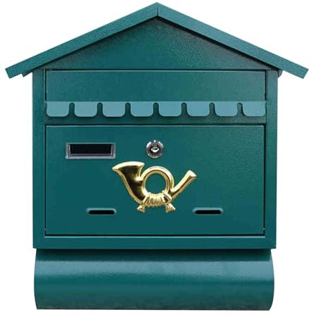 WAMJ AQDY Porta Lettere da Esterno, Cassetta Posta, Cassetta di Deposito con Serratura di Sicurezza, Cassette di Raccolta, 39 × 14 × 40 Cm(Green)
