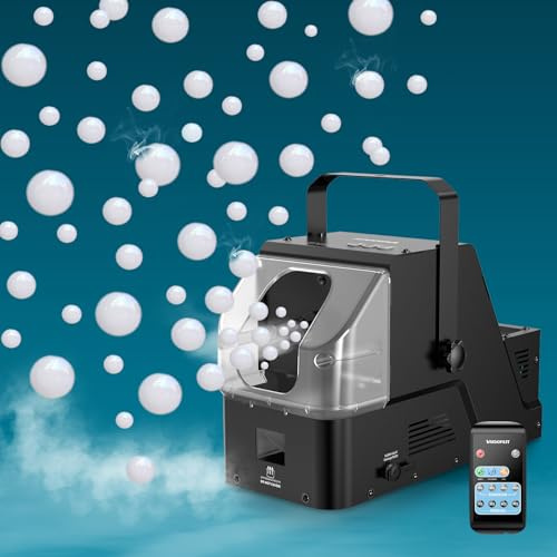 Wisdomlit Fog Bubble Machine, 3-in-1 Smoke Bubble Machine w/Remote Control