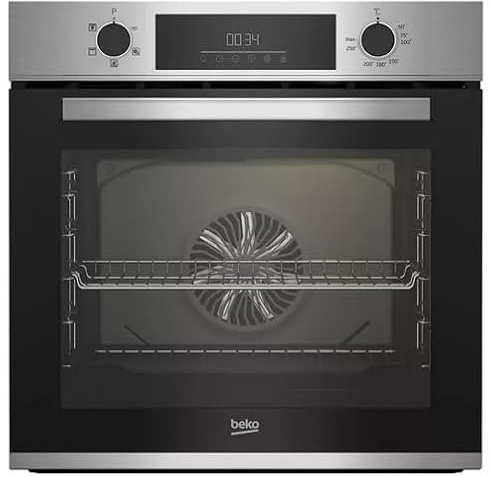 Beko BBXIF243XC Built-In Single Electric Oven, Stainless Steel, A Rated Energy Efficiency, 72L Capacity, Multifunction Cooking, LED Timer, Integrated Grill, Easy Clean Interior, RecycledNet