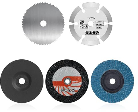 75mm Cutting Disc,5Pcs 3 Circular Saw Blades for 10mm Bore Grinder,Angle Grinder Cutting Discs,Sanding Pads Tool,Air Tool Cutting Discs for Wood,Laminate,Gypsum Board,Plastic,Masonry,Metal
