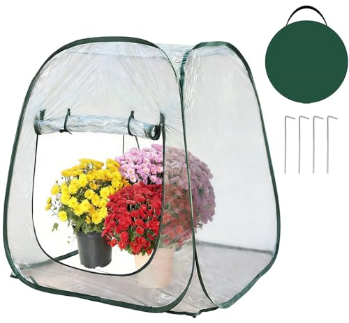 Riaisttd Serra Mini da Esterno | Protezione Invernale per Piante e Fiori | Tenda Copripiante Invernale,per Coltivatori di Ortaggi Frutti Giardino Terrazzo Balcone Fattoria Frutteto Aiuola Principianti