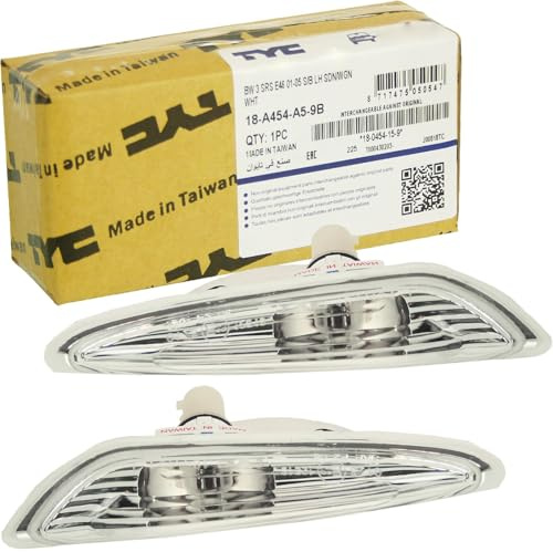 2x TYC Seitenblinker Weiß | E46 Limo Touring Facelift X3 E83 Kompatibel mit 3 (E46),3 Touring (E46),X3 (E83)
