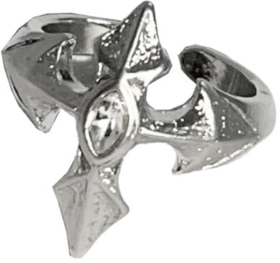 Bbajszx Punk Rock Stile, Kreuze, Motive, Ringe, zu öffnendes Schaft Design, Stabiler Legierungsschmuck für Kostümpartys, Festivals, Legierung, Punk Fingerringe