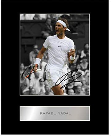 Iconic pics - Fotografie mit Autogramm von Rafael Nadal, #1, gerahmt, Geschenk, Wanddekoration für Wohnzimmer, Schlafzimmer, Küche