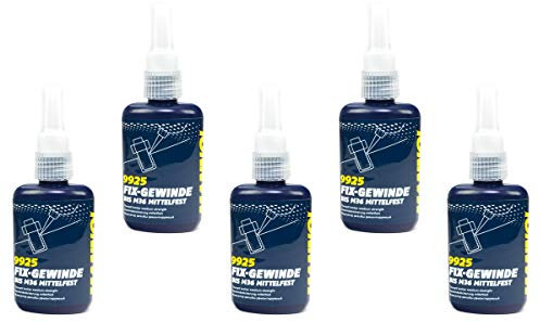 MANNOL Fix Gewinde Schraubensicherung Mittelfest 5 Stück á 50 ml