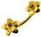 Monster Piercing Bauchnabelpiercing, 3 Mikron Gelbgold, Plumeria-Blumen, 925er Sterlingsilber, doppelseitig, Schmuck, Kristall