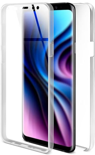 ONEFLOW Touch Case für Samsung Galaxy S9 Hülle 360 Grad Komplett Schutz beidseitig, Handyhülle mit Displayschutz, TPU Schutzhülle durchsichtig vorne und hinten stoßfest, Klar