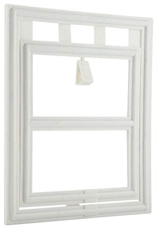 Wakects Porte Moustiquaire pour Animal de Compagnie Petite Porte pour Animaux d'origine Facile à Placer Design Classique Chatière pour Chat avec Tunnel Cache Découpe Porte de Chat(Bianco L)