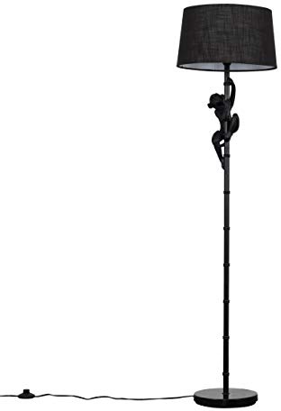 MiniSun | Modern Black Hanging Monkey Floor Lamp with a Black Tapered Shade | Floor Lamps & Torchieres, Home Décor & Improvement Essential | Includes Bulb [3000K Warm White]