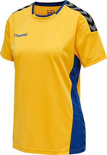 hummel Damen hmlAUTHENTIC Poly Jersey Woman S/S Trikot, Sports Yellow/True Blue, 2XL