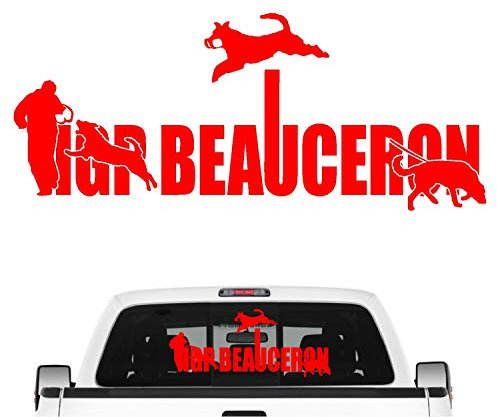siviwonder Beauceron IGP Schrift Auto Aufkleber Beauce Hundesport Autoaufkleber K9 Hundeanhänger ehemals IPO Farbe Rot, Größe 60cm