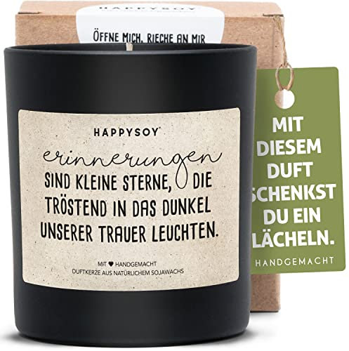 Trauer Geschenke - Trauerkerze - Duftkerze im Glas mit Trauerspruch - aus Sojawachs, handgemacht - nachhaltiges persönliches Geschenk