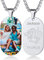 Custom4U Collier Photo Gravé Homme Pendentif Zodiaque Taureau Personnalisé Prénom Bijoux Signe Astrologique Plaque Personnalisable