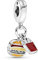 XIAOLW Charm-Anhänger aus 925er-Sterlingsilber, passend für 3 mm Charm-Armband, Ballon, Blume, Auge, für Ehefrau, Tochter, Mutter, Weihnachten, Geburtstag, Geschenk (Burger und Pommes)