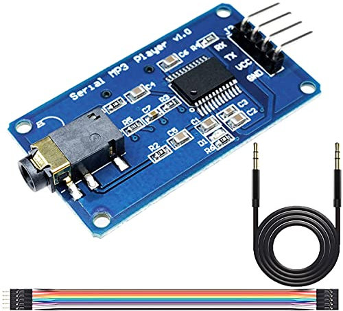 DKARDU YX5300 UART Control Serial MP3 Music Player Module Support MP3 / WAV Micro SD/SDHC Card with Audio Line Dupont Cable for Arduino/AVR/ARM/PIC
