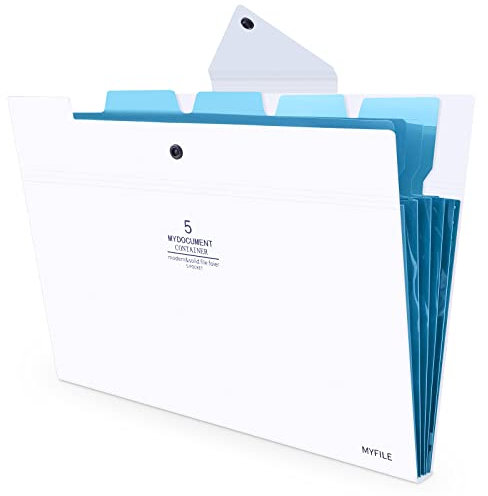 HAISSKY Lettera A4 Cartella portadocumenti espandibile Tasche Fisarmonica Organizzatore 5 Tasche