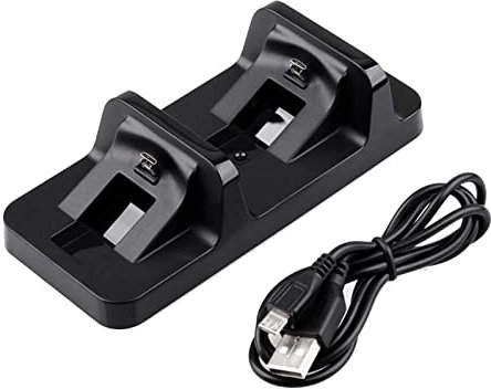 TX GIRL DC 5V Double Handle Chargers Dual USB Charging Dock Station Stand For PS4 DualShock 4 Wireless Controller (Color : Black)
