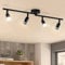 wowatt LED Deckenleuchte Strahler 4 Flammig Deckenstrahler 4x 5W GU10 Spots Schwenkbar Warmweiß 2800K Deckenlampe 230V Flur Küchenlampe Esszimmer Verstellbar Modern Spotleuchten Metall Matt Schwarz