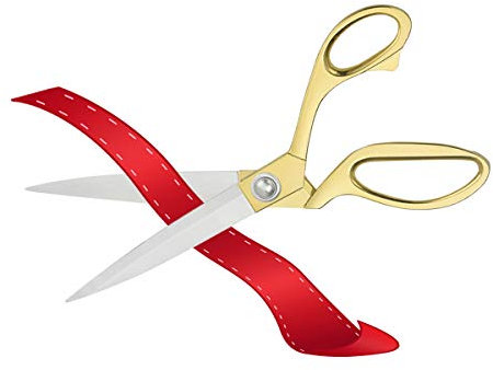 Bandschneideschere Schneiderschere Stoffschere 26.5cm für Ribbon Cutting Ceremony Goldschere zum Schneiden von Stoff,Kleidung,Textilien,Leder, Kunststoffkarton (nicht als Blumen- oder Gartenschere)