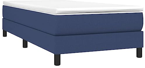 vidaXL Cadre à sommier tapissier en Tissu Bleu 80 x 200 cm, lit, Meuble de Couchage, sommier tapissier, Cadre de lit, lit Simple, sommier tapissier, Lits, berceaux