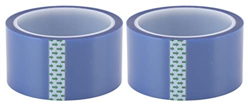 2 Rollen Hitzebeständiges Band 50mm 108ft Doppelseitiges 220℃ Temperaturbeständiges Isolierband Hochtemperatur Hitzebeständiges Band Wärmeübertragungsband für Hitze Sublimation Presse Vinyl