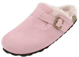 BOnova Wesel Wildleder Lammfell Clog. Hausschuh in 3 Farben für Damen. Größe 36 bis 42. Pantoffel mit weichem Fußbett.