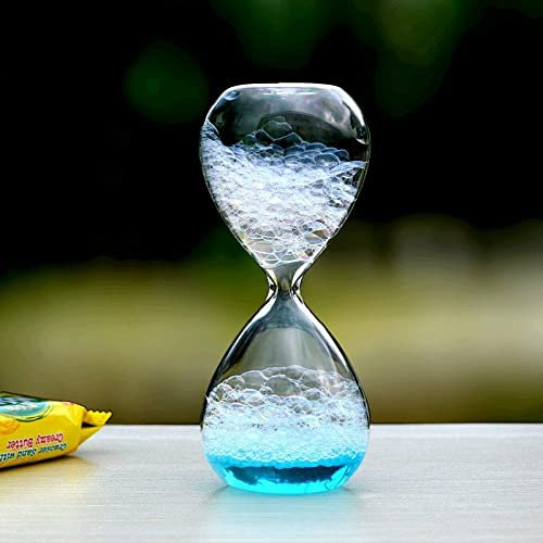 Verre Magique Bulle Sablier Temps Accessoires De Bureau Sablier Chambre Décoration Accessoires Fille Cadeaux Étudiant Bureau Décoratif,Bleu Clair,16x6.5cm