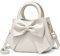 YOUNXSL Kleine Designer-Handtasche für Damen mit Tragegriff oben und niedlichem Schleifenknoten, Ledergeldbörsen und Schulterriemen, Weiss/opulenter Garten, Einheitsgröße