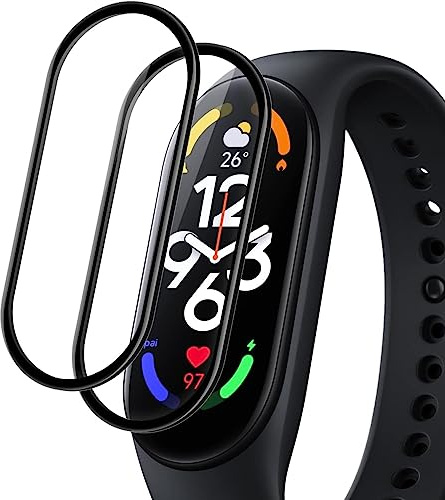 Quanen Electronic [4 Piezas Protector Película Compatible con Xiaomi Mi Band 7 Protector de Pantalla, Anti-Arañazo, Alta Definición, [No Burbujas] Soft HD TPU Película Protectora - Negro