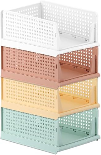 DYOUen Kleiderschrank-Schubladenboxen, stapelbarer Kleiderschrank-Organizer, faltbare Aufbewahrungsboxen für die Heimorganisation