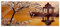 Glasbild Panorama | Wandbild aus Echtglas | Kirschbaum an See | 100x40 cm | inkl. Aufhängung und Abstandshalter