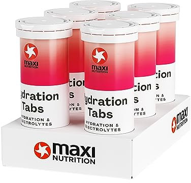 MaxiNutrition Hydration tabs, Strawberry Lemonade, Zero Sugar| Effervescent Electrolyte Tablets| for Improved Hydration and Recovery | Suitable for Vegans and Vegetarians | 6 x 10 Tablets (6 Pack)