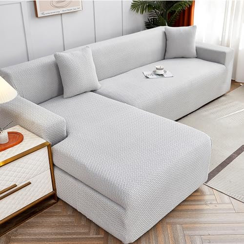 WULTNICEW Sofabezug Ecksofa L Form Jacquard Stretch Sofa Überzug Universal Couchbezug Für 1/2/3/4 Sitzer（L Form Ecksofa Erfordert Zwei）