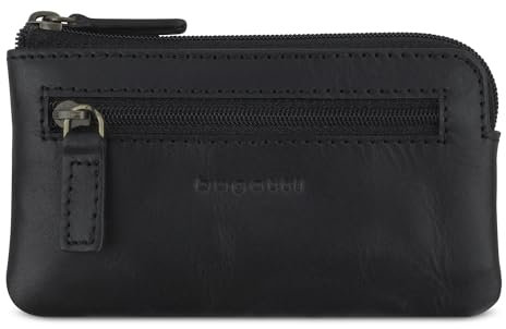 bugatti Remo Schlüsseletui mit 2 Schlüsselringen, Leder-Schlüsselmäppchen in schwarz