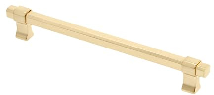 GTV - Möbelgriff IMPERIAL | Griff Griffe Möbelgriffe | Lange 22,6 cm| Bohrlochabstand 19,2 cm |ZnAl |Gold gebürstet