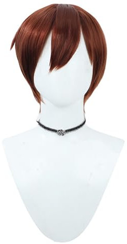 TTYAO REII Chilchuck Cosplay-Perücke, dunkelbraun, kurz, glatt, Anime, synthetische Perücke mit Perückenkappe für Halloween, Rollenspiele