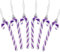 DERAYEE 6 PCS Christmas Glitter Candy Cane Plastic Candy Cane Christmas Tree Decorations for Xmas New Year Party Supplies (Purple&White)