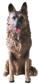 Hundesimulation Deutscher Schäferhund Modell Demu Wolf Hund Schwarzer Rücken Autodekoration Harz Kunsthandwerk Sitzendes Auto Dekoration Tier Garten Rasen Haus Kunst Statue Skulptur Außenstatue