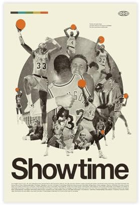 KJUFE Showtime Lakers Poster auf Leinwand, Schlafzimmer, Dekoration, Landschaft, Büro, Raumdekoration, Geschenk, 20 x 30 cm