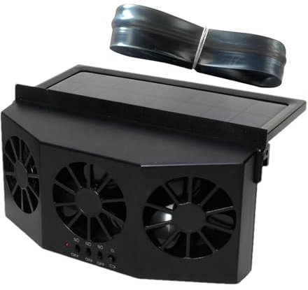 Auto-Fan für Fenster, mit 1600 mAh Akku, geräuscharm, 3 Ausgänge, Solarventilator, für SUV, Truck, für Vehicle