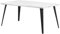 FurnitureR Esstisch, rechteckig, für 4–6 Personen, mit Marmordruck, Holztischplatte und Metall-Stahlbeinen, 150 x 80 x 74 cm, Marmorweiß