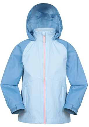 Mountain Warehouse Torrent II wasserdichte Kinderjacke – Regenjacke, Außenschicht aus Ripstop, versiegelte Nähte, Reißverschlusstaschen – Frühling, Sommer Aquamarin (Leicht) Kinder 164 EU (13 Jahre)