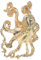 Veemoon Cabinet Knobs - Gold Coastal Marine Animals Decorative Drawer Wardrobe Knobs and Pulls - Zinc Alloy Golden