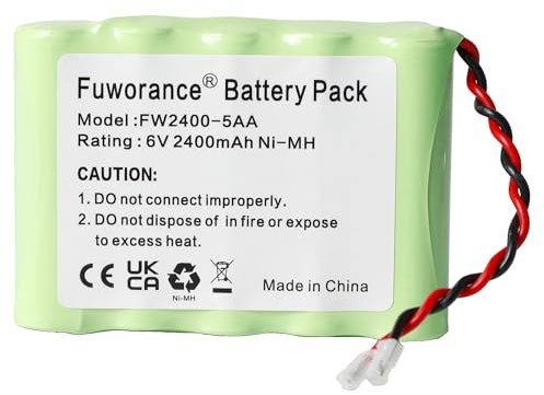 Fuworance 2400 mAh 6 V FW2400-5AA Batteria di ricambio compatibile con vari dispositivi ricaricabili Ni-MH AA Batteria Pack