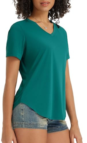 baleaf Women's Hiking Shirts Short Sleeve UV Protection Sports Running Workout Tops Quick Dry