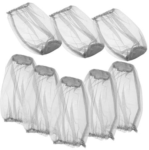 Sosoport 8 Pièces moustiquaire Mosquito Net Insect écran moustiqueres Filet Costume de Moustique Filet Anti-Insectes extérieur Filets Anti-Insectes de pêche Chiffon Grey
