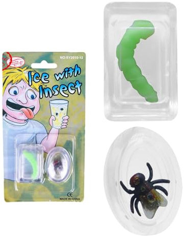 Eiswürfel-Gruselspielzeug, Streich-Fliegenspielzeug | Simuliertes Eiswürfel-Raupen-Neuheits-Fliegenspielzeug,Weird Stuff Cool Caterpillar Gadgets Outdoor-Spielzeug, viraler Streich, Zappelspielzeug fü