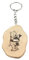 Promotech Mickey et l'Ourson Porte-clés en bois gravé au laser fait à la main, Bois naturel, W5L5