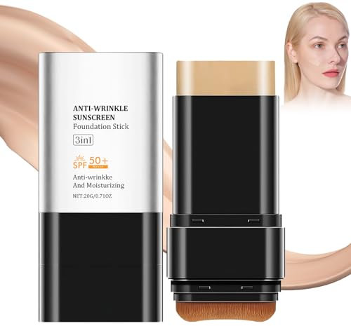 Leogony SPF 50 + Foundation Stick, Natural Colour Stick Foundation Full Coverage, Brightens Hydrating and Longwear